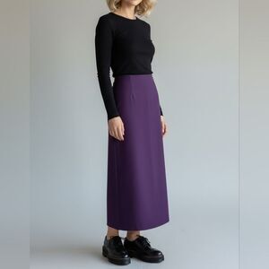 Purple Faux Suede Maxi Skirt